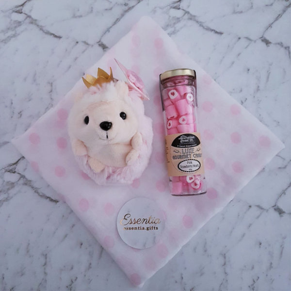 Personalised Gift Baby Candy Hearts Hedgehog Essentia