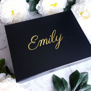 Personalised Large Black Gift Box - Magnetic Closing Lid