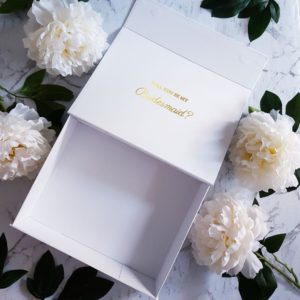 Personalised Large White Gift Box - Magnetic Closing Lid - Inside