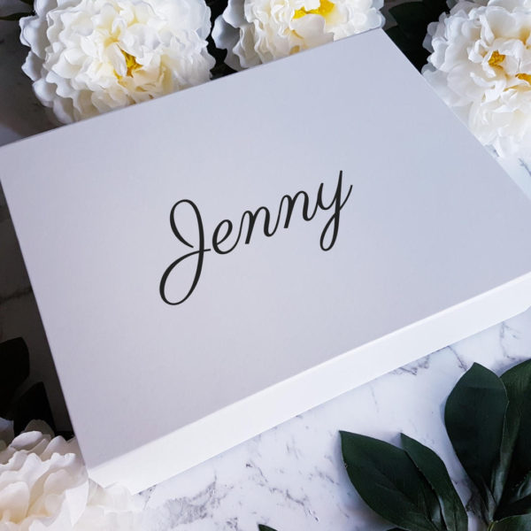 Personalised Large White Gift Box - Magnetic Closing Lid
