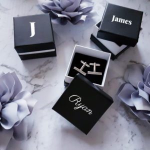 Personalised Small Black Jewellery Cufflinks Gift Box